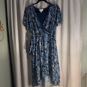 Morgan Taylor Navy Floral High Low Dress